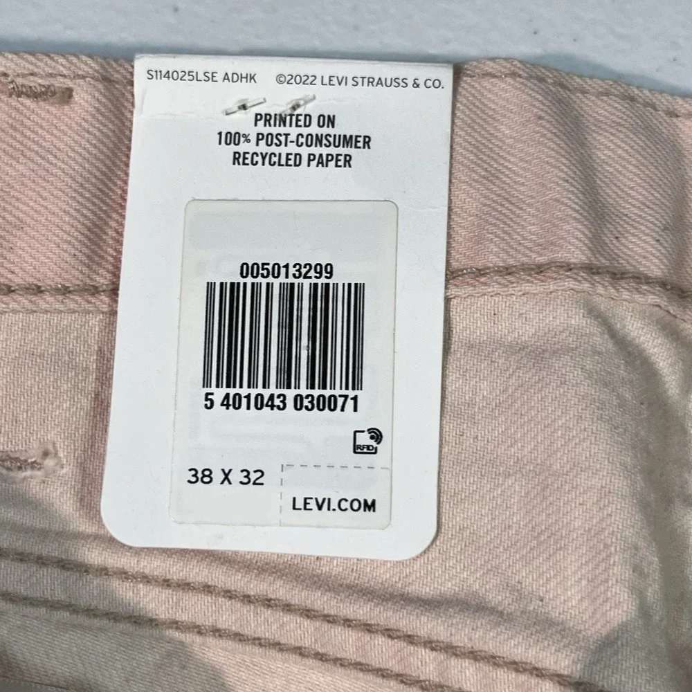 Nwt LEVI'S FRESH Produce  501 ORIGINAL Premium LIGHT PINK 38x32 Lemon